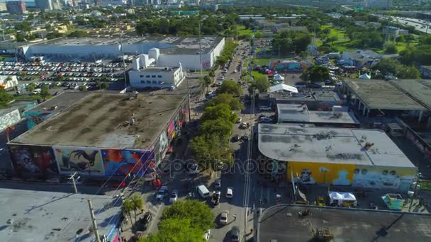 Stock Aerial Footage Miami Art Basel Wynwood 2017 — Stock Video