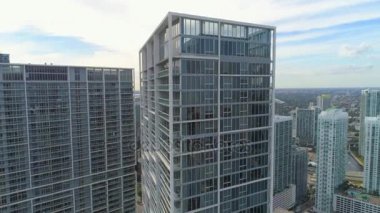 Brickell Miami Fl üzerinde hava uçak