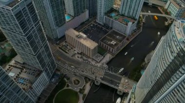 Hava dron video ortaya Brickell şehir merkezine 4k