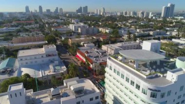 Hava ortaya Lincoln Road Miami Beach dron görüntüleri 4k 24p