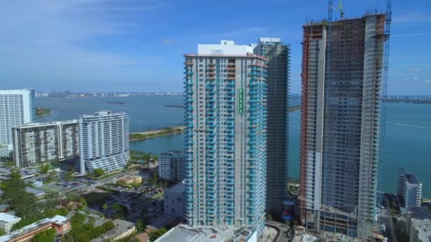 Luchtfoto Beelden Van Edgewater Miami Ontwikkelingen — Stockvideo