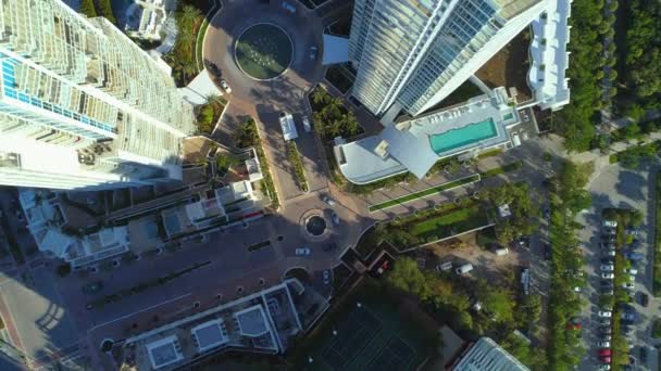 Воздушная Крыша Над Continuum Towers South Beach Miami — стоковое видео