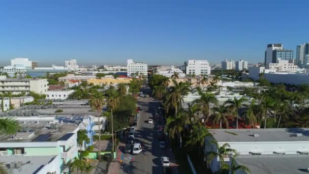 Aerial Shot Miami Beach Neighborhood Lincoln Road Mall — Stock Video