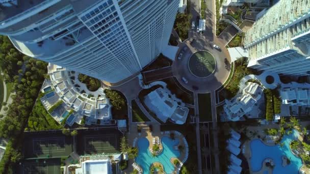 Imagens Aéreas Telhado Sobrevoam Prédios Altos Miami Beach South Pointe — Vídeo de Stock