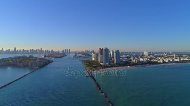 Drone Aerial Cinematic Footage Miami Beach Commercial Use — Stock Video