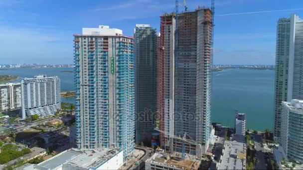 Plaza Construction Paraíso Baía Edgewater Miami — Vídeo de Stock
