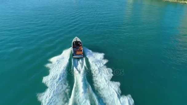 Van Dutch Barco Movimento Miami Drone Aéreo Vídeo — Vídeo de Stock