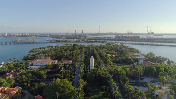 Star Island Miami Tiro Vídeo Aéreo — Vídeo de Stock