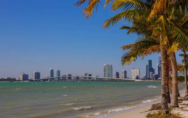 Key Biscayne Beach i Brickell Miami Fl — Zdjęcie stockowe