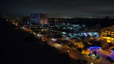 Hava gece tur hollywood Beach boardwalk 4k 24p