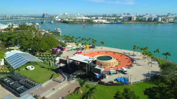 Aerial Video Bayfront Park Pitbull Concert 2018 New Years Party — Stock Video