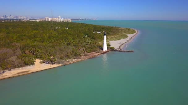 Vídeo Aéreo Cape Florida Light — Vídeos de Stock