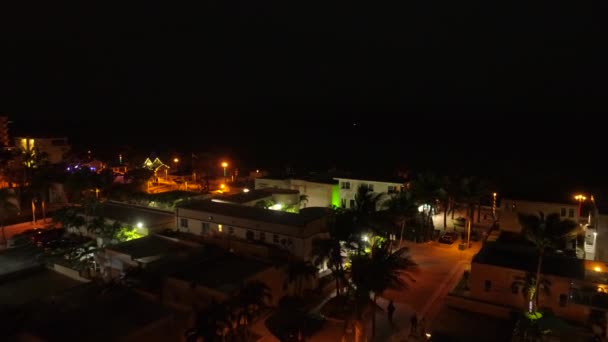 夜の空中ビデオ ハリウッド ビーチ フロリダ — ストック動画