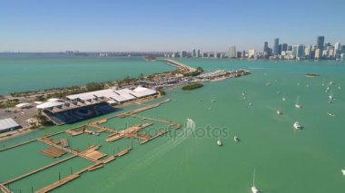 Key Biscayne Marine Stadyumu Miami Fl hava 4k