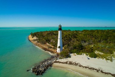 Cape Florida lighthouse havadan görüntü
