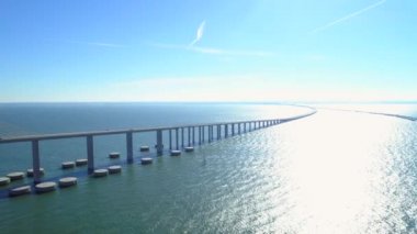 Hava panorama Sunshine Skyway köprü Tampa Bay Florida