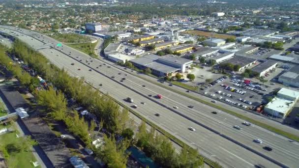 Antenna Drone Videóinak Miami Palmetto Gyorsforgalmi — Stock videók