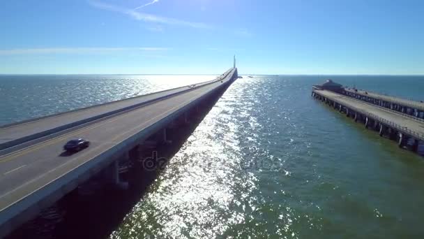 Video Drone Aereo Sunshine Skyway Bridge — Video Stock