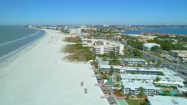 Luchtfoto Video Lido Condominium Beachfront Woningen Pete Beach — Stockvideo