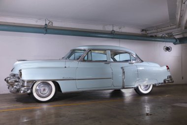 1950'li yıllarda Cadillac Sedan bebek mavi imajını