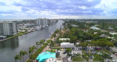 Hava video Intracoastal suyolu Delray Beach Fl 4k