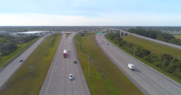 Luchtfoto Video 595 I75 Sawgrass Interchange Fort Lauderdale — Stockvideo