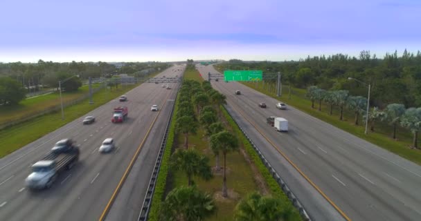 Luchtfoto Video I75 Florida Afrit Miami Napels Fort Lauderdale — Stockvideo