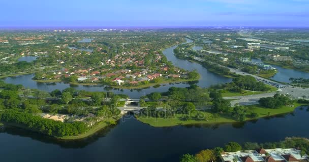 Aerial Video Bostadsområde Weston Florida Usa — Stockvideo