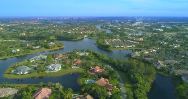 Aerial Video Residential Neighborhood Weston Florida — Stock Video