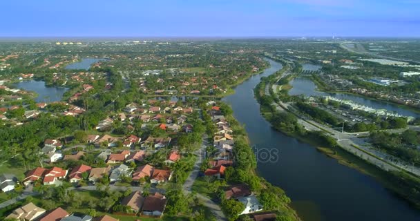 Aerial Videorundtur Bostadsområden Weston Florida — Stockvideo