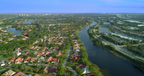 Recorrido Aéreo Por Los Barrios Residenciales Weston Florida — Vídeo de stock