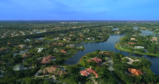 Aerial Video Upscale Residential Homes Weston — Stock Video