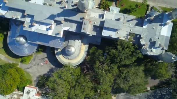 Luchtfoto Viaduct Henry Plant Museum Tampa 60P — Stockvideo