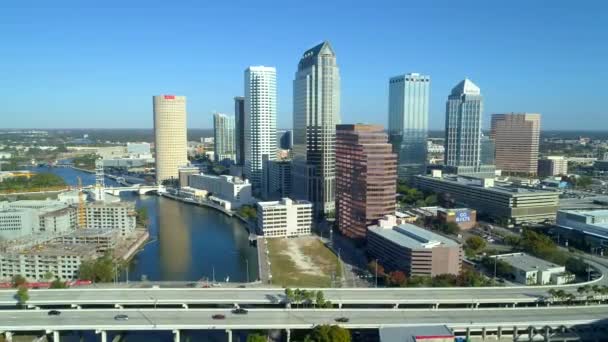 Filmati Del Movimento Aereo Downtown Tampa Usa — Video Stock