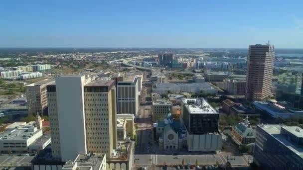Luchtfoto Tour Downtown Tampa Florida 60P — Stockvideo