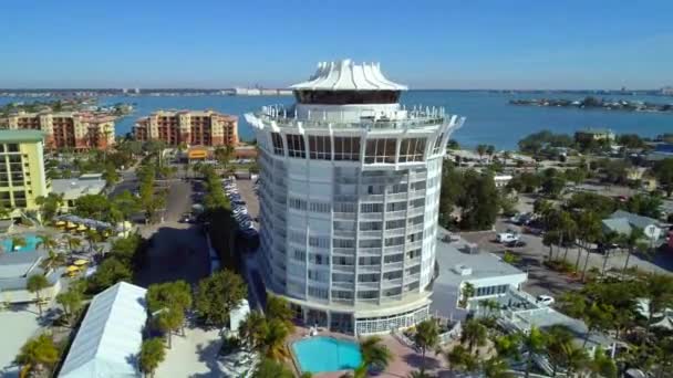 Grand Plaza Hotel Beachfront Resort Luchtfoto Drone Video 60P — Stockvideo