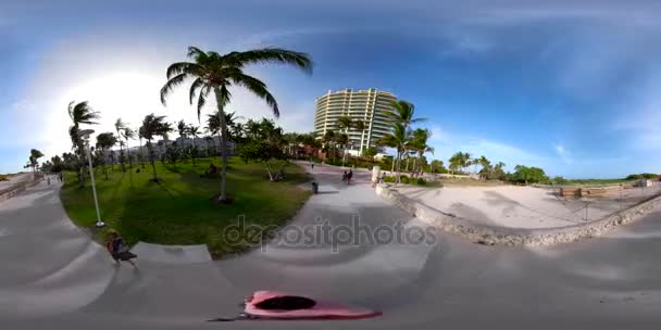 Miami Beach Usa Januari 2017 360 Footage Lummus Park Miami — Stockvideo