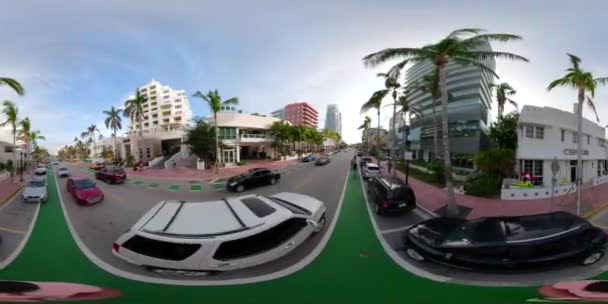 Miami Beach Verenigde Staten Januari 2017 360Vr Camera Beelden Toeristen — Stockvideo