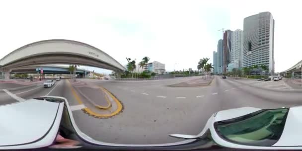 360 Footage Körning Tur Downtown Miami Florida Usa — Stockvideo