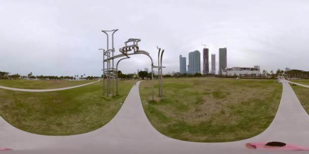 360Vr Footage Downtown Miami Museum Park — Stok Video