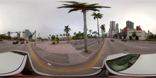 360Vr Motion Video Footage Downtown Miami Biscayne — Stock Video