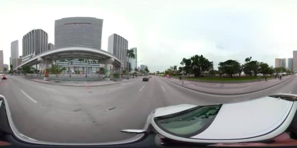 Visite 360Vr Motion Vidéo Downtown Miami Biscayne Boulevard Metrorail Bayfront — Video