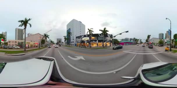 360Vr Motion Video Tour Downtown Miami Paraiso Bezirk Biscayne Boulevard — Stockvideo