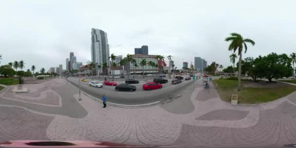 Tour Vídeo Movimento Downtown Miami 360Vr — Vídeo de Stock