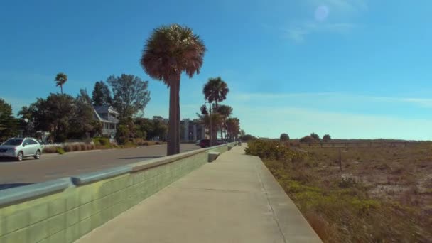 Ποδηλάτες Pov Florida Πετρούπολη Beach — Αρχείο Βίντεο