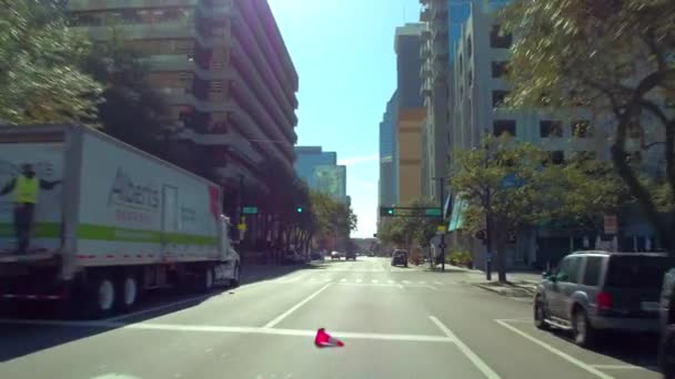 Plăci Conducere Downtown Tampa Vedere Înainte — Videoclip de stoc