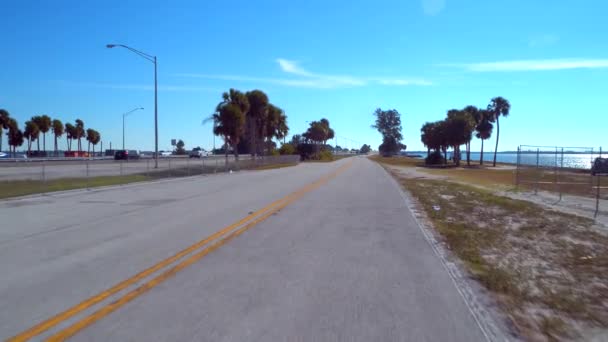 Bewegung Video Ruhebereich Sonnenschein Skyway Tampa Florida — Stockvideo