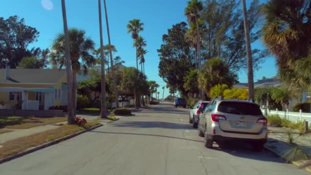 Residentieel Straat Petersburg Florida Motion Video Gimbal Gestabiliseerd — Stockvideo