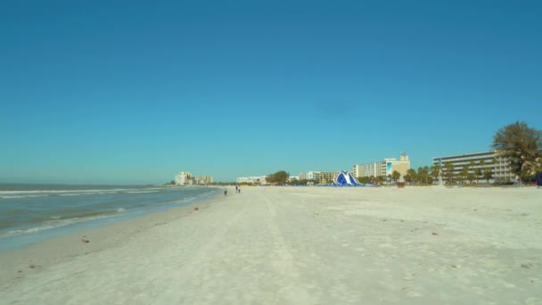 Biały Piasek Plaży Augustine Florydzie — Wideo stockowe