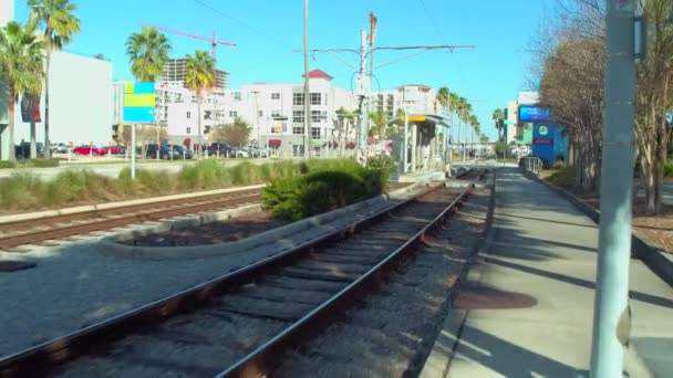 York Street Estación Tren Plataforma Tampa Florida — Vídeo de stock